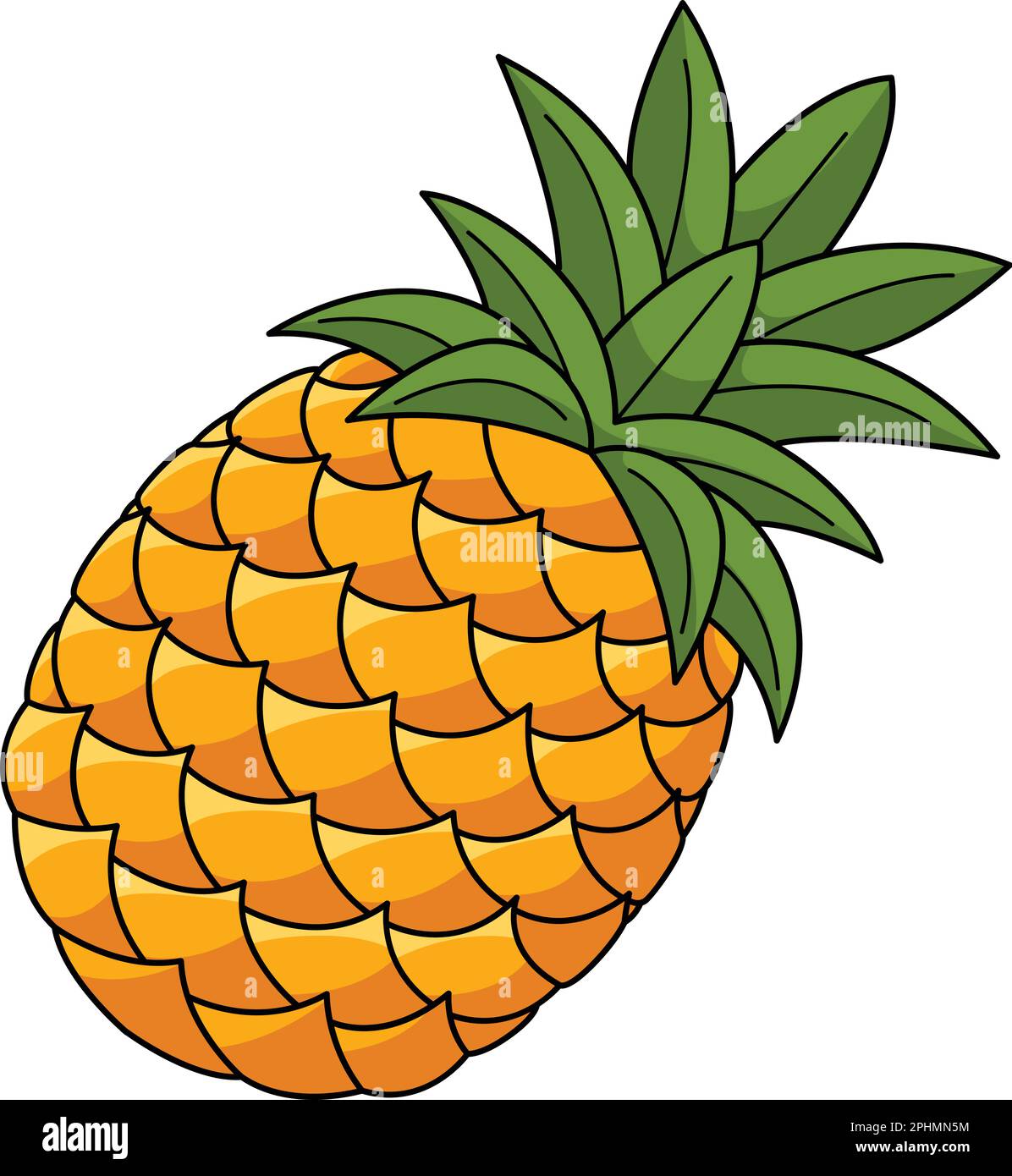 Piña Fruta Dibujos Animados Coloreados Clipart Imagen Vector de stock ...