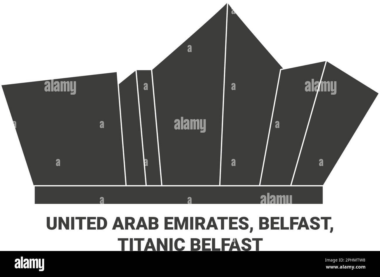 Emiratos Árabes Unidos, Belfast, Titanic Belfast ilustración vectorial de referencia de viaje Ilustración del Vector