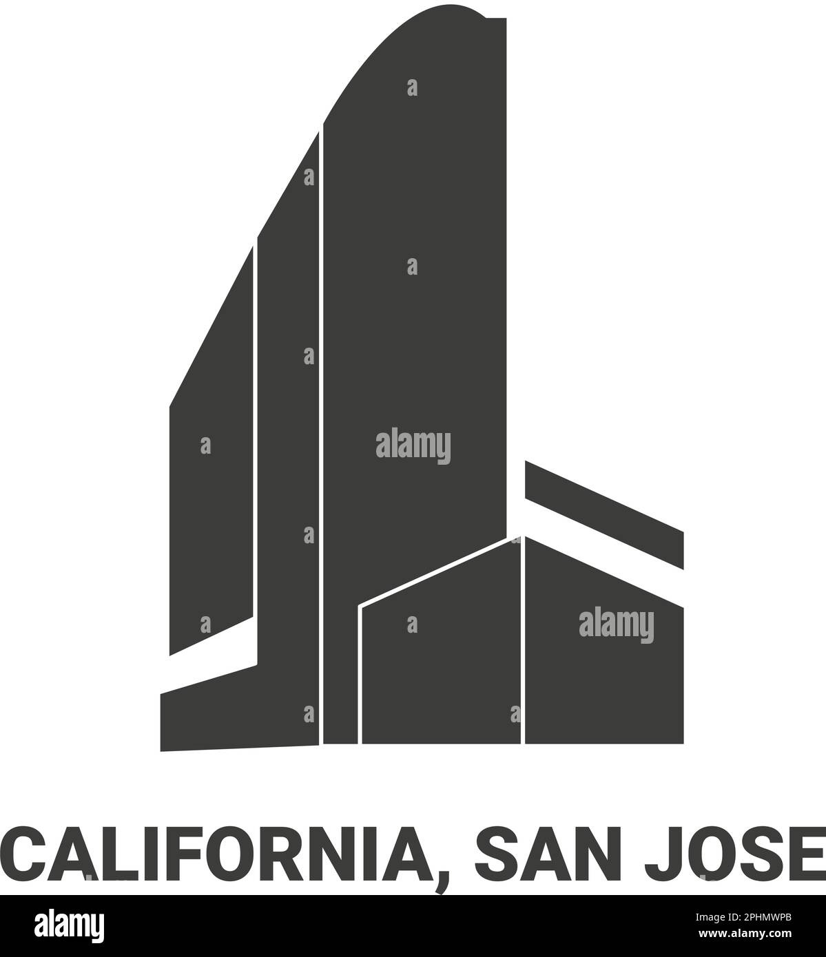 Estados Unidos, California, San José ilustración vectorial de referencia de viaje Ilustración del Vector
