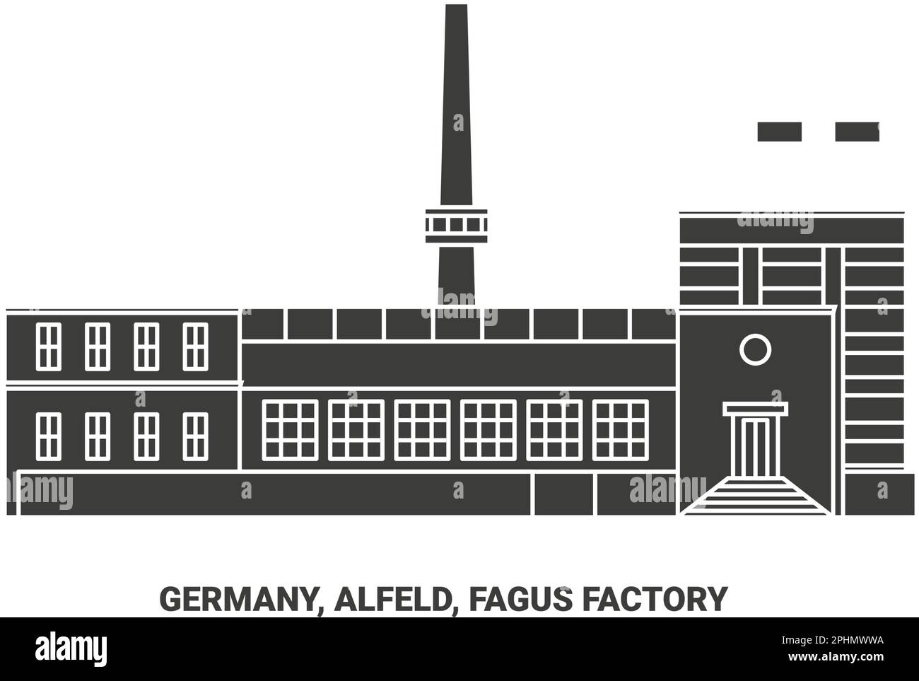 Alemania, Alfeld, Fagus Factory ilustración vectorial de referencia de  viaje Imagen Vector de stock - Alamy