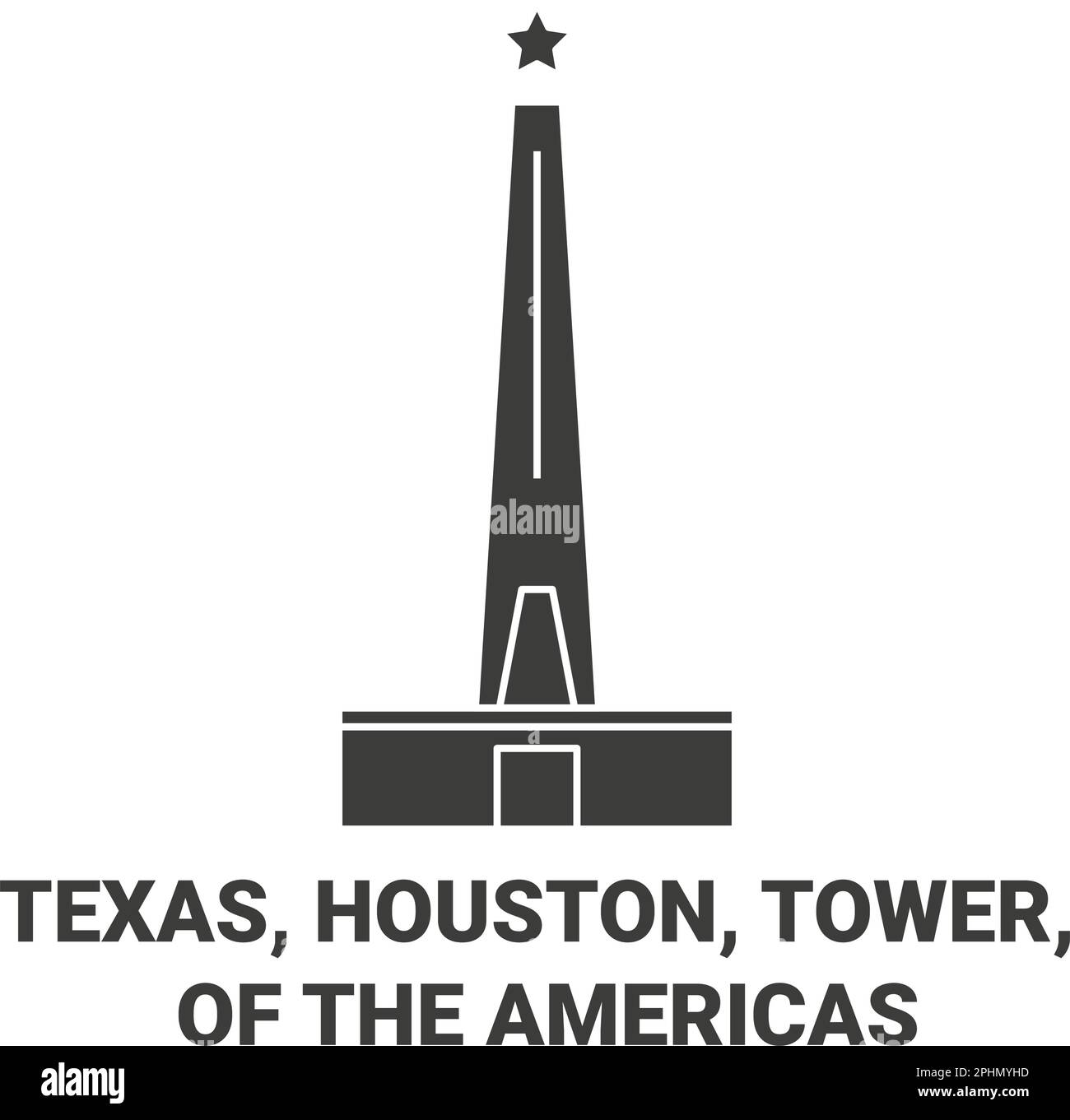 Estados Unidos, Texas, Houston, Torre, de las Américas ilustración vectorial de hito de viaje Ilustración del Vector