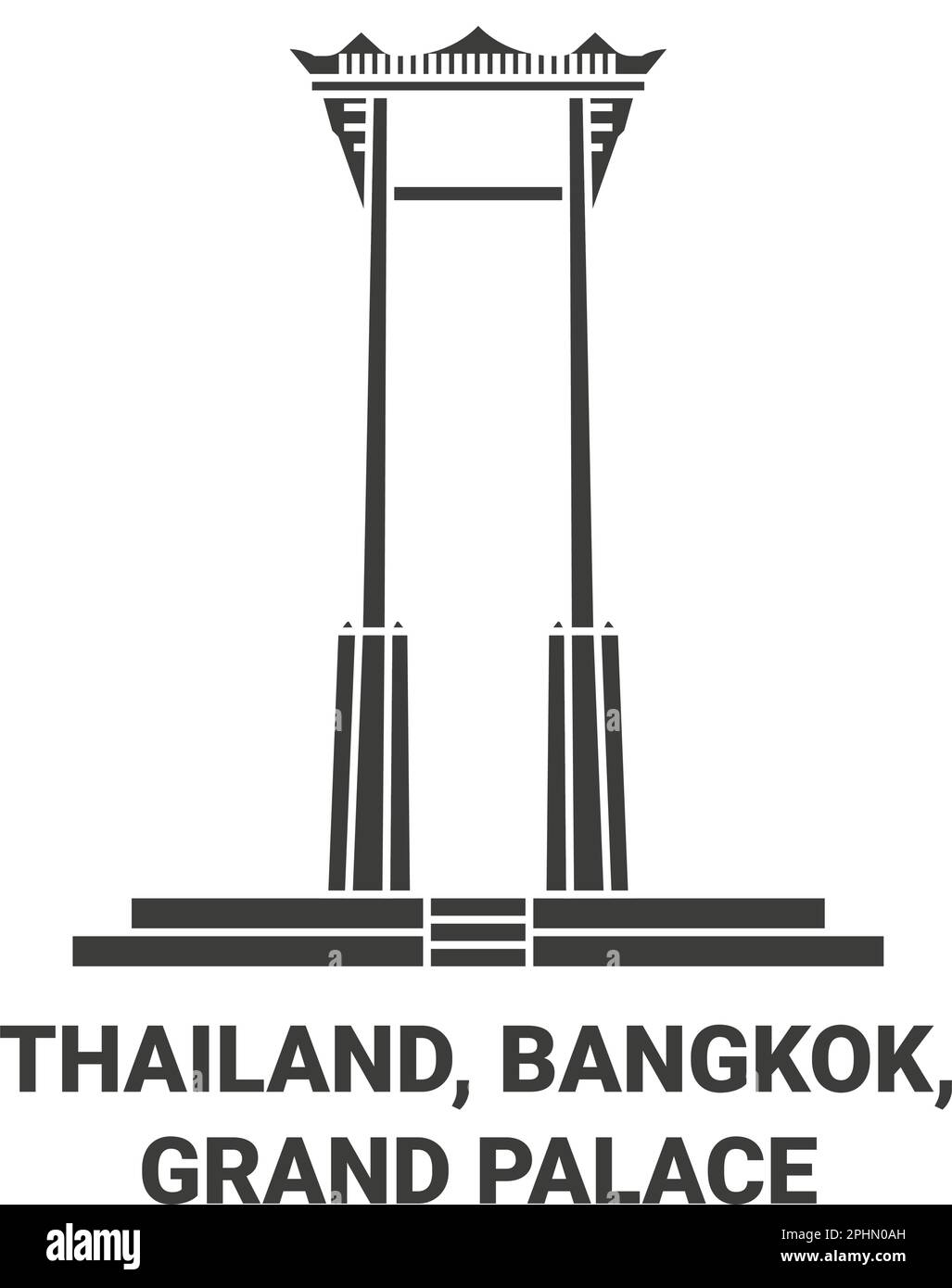 Tailandia, Bangkok, Gran Palacio de viajes ilustración vectorial de referencia Ilustración del Vector