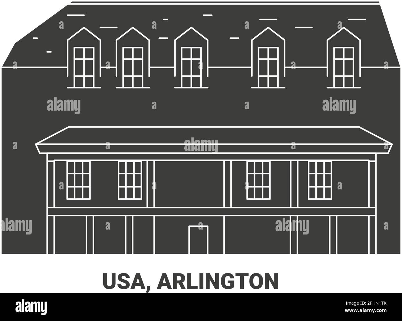 Estados Unidos, Arlington, ilustración vectorial de referencia de viaje Ilustración del Vector