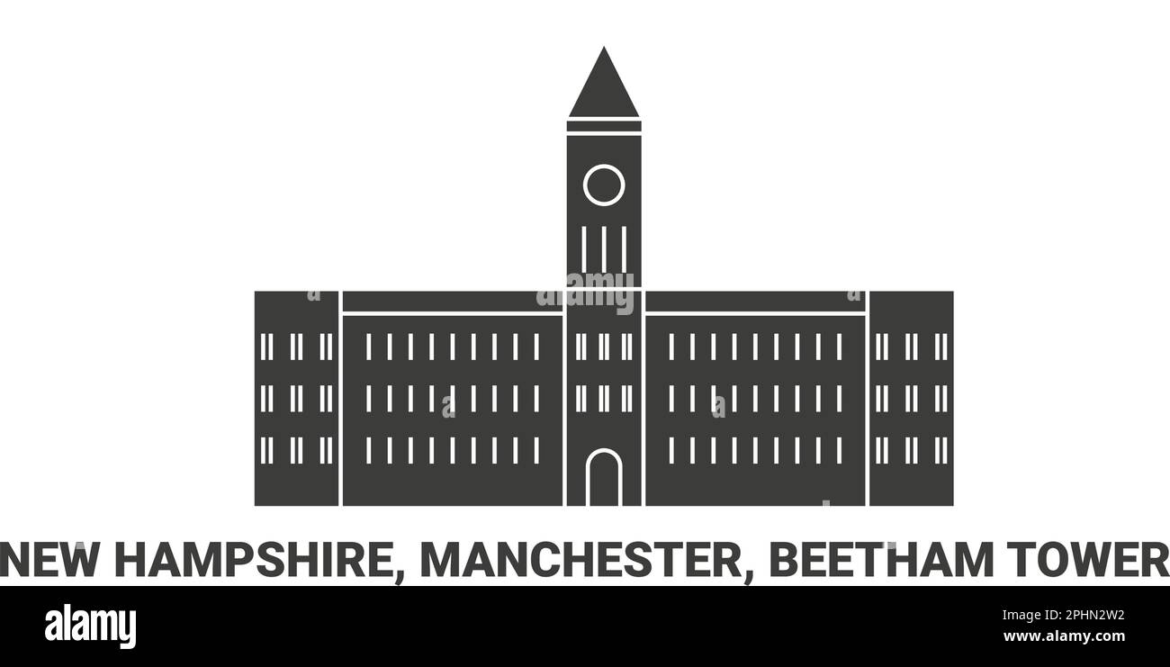 Estados Unidos, Nuevo Hampshire, Manchester, Beetham Tower, ilustración vectorial de referencia de viaje Ilustración del Vector