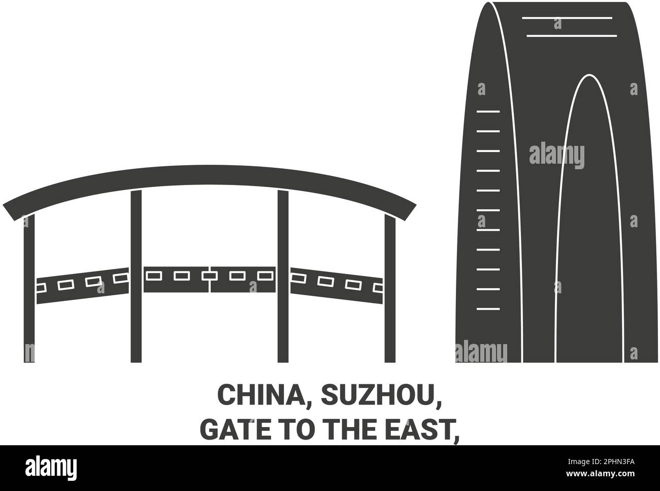 China, Suzhou, puerta al este, ilustración vectorial de hito de viaje Ilustración del Vector