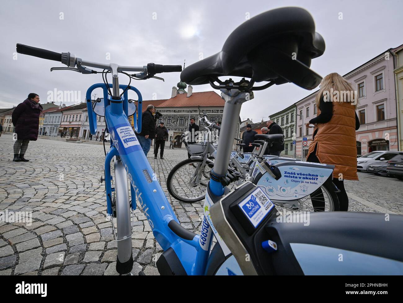 Trebic, República Checa. 29th de marzo de 2023. Nextbike Czech Republic,  compañía de bicicletas para todos, introdujo un sistema de alquiler de  bicicletas en Trebic, República Checa, el 29 de marzo de