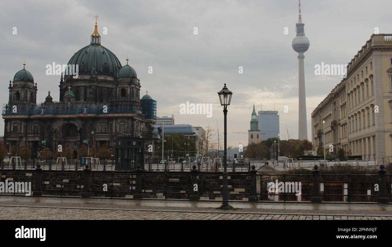 Berlín, centro de la ciudad, fotografía de la calle Foto de stock