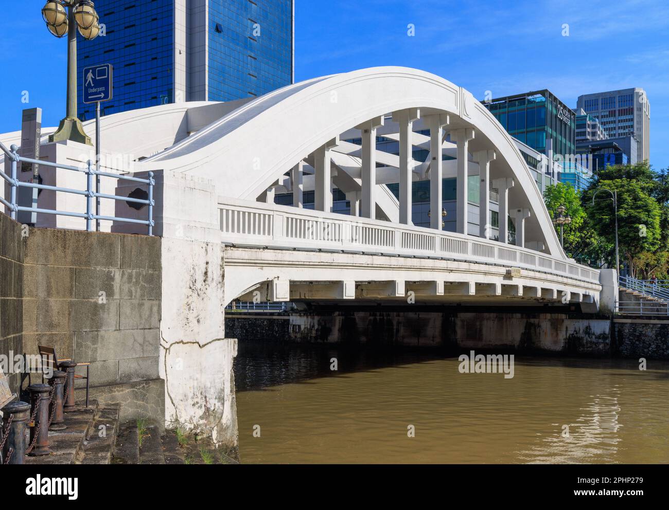 Puente de Elgin, Singapur Foto de stock