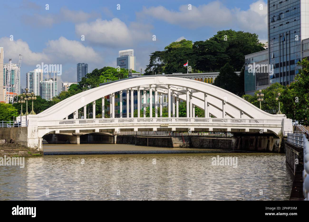 Puente de Elgin, Singapur Foto de stock