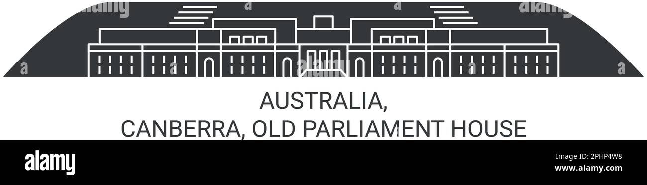 Australia, Canberra, Old Parliament House ilustración vectorial de referencia de viaje Ilustración del Vector