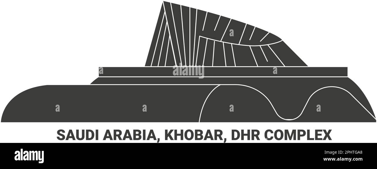 Arabia Saudita, Khobar, ilustración vectorial de hito de viaje complejo DHR Ilustración del Vector