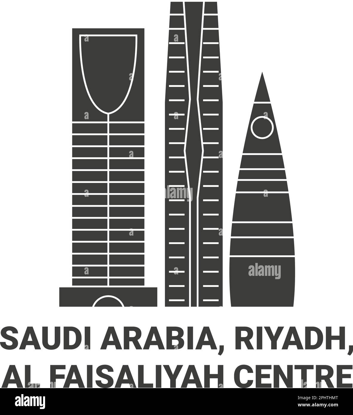 Arabia Saudita, Riyadh, Al Faisaliyah Centro de viaje ilustración vectorial de hito Ilustración del Vector