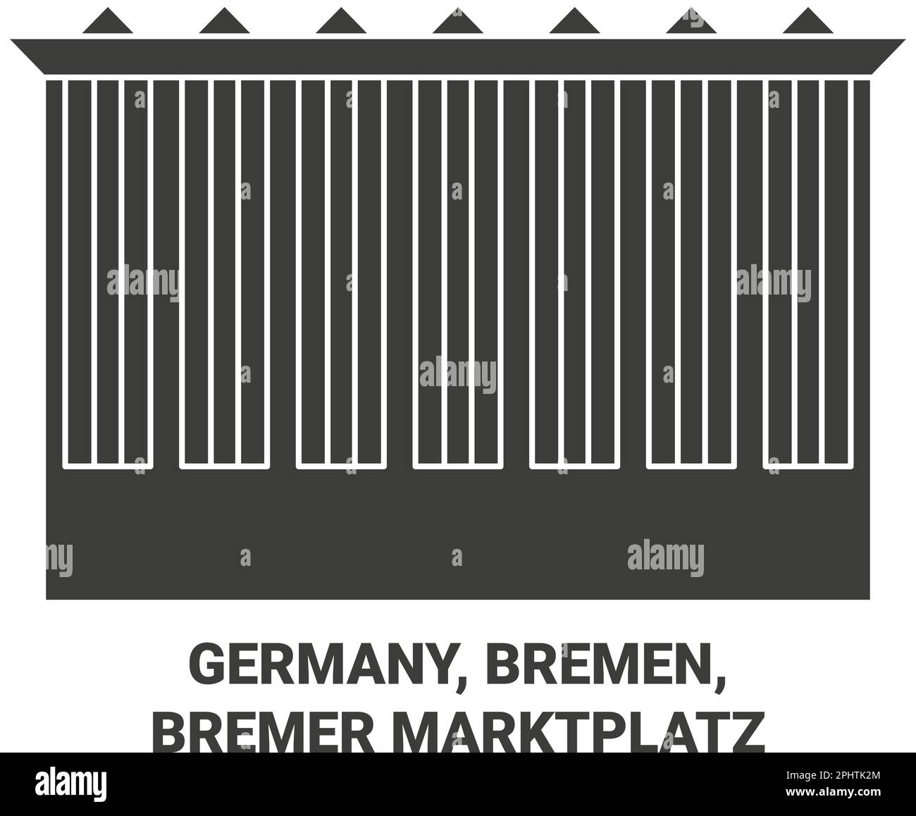 Alemania, Bremen, Bremer Marktplatz ilustración vectorial de referencia de viaje Ilustración del Vector