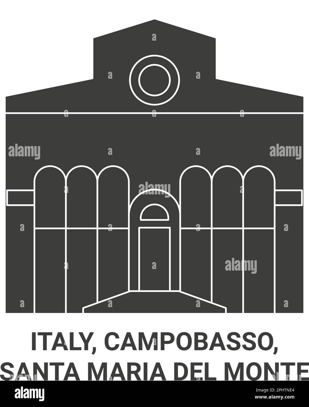 Italia, Campobasso, Santa Maria Del Monte ilustración vectorial de referencia de viaje Ilustración del Vector