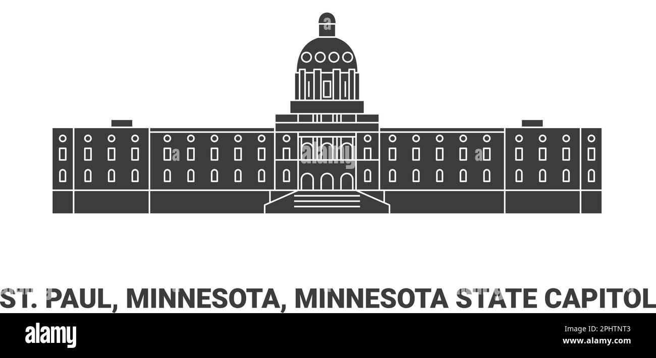 Estados Unidos, St Paul, Minnesota, Minnesota State Capitol, ilustración vectorial de referencia de viaje Ilustración del Vector