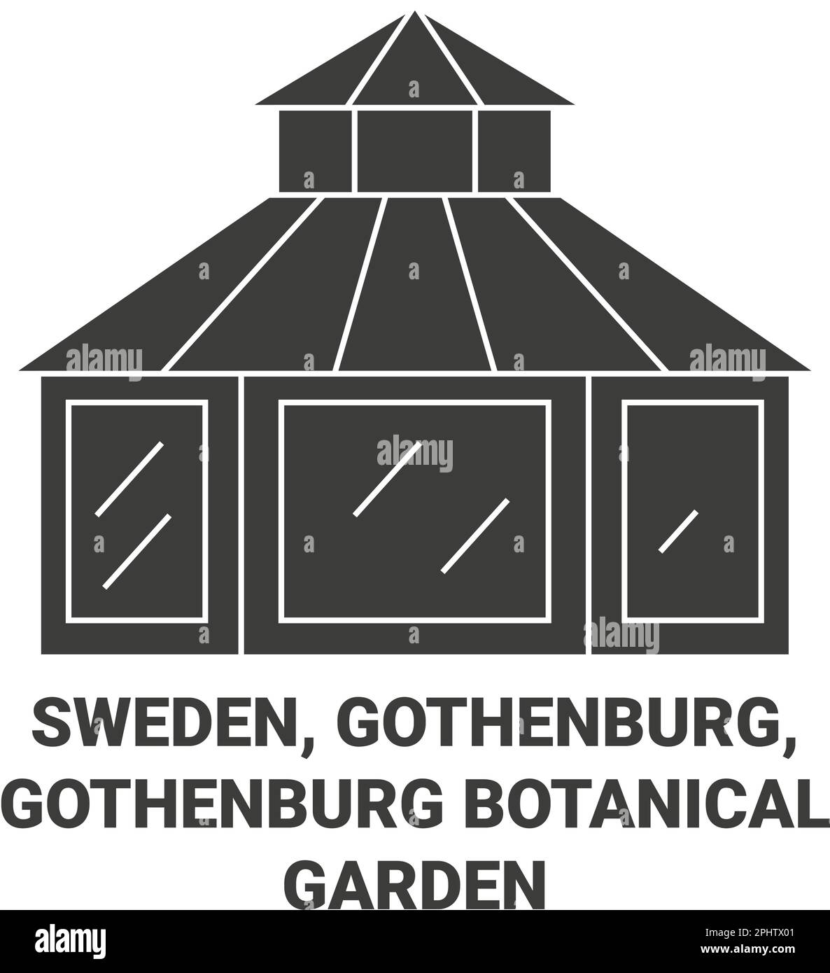 Suecia, Gotemburgo, Gotemburgo Jardín Botánico de Gotemburgo ilustración vectorial de referencia de viaje Ilustración del Vector