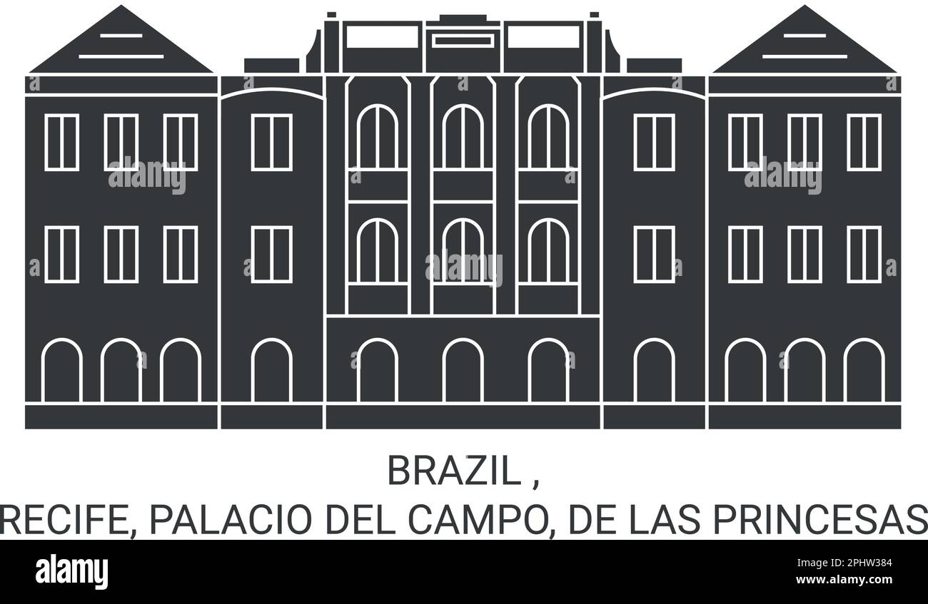 Brasil, Recife, Palacio Del Campo, De Las Princesas ilustración vectorial de referencia de viaje Ilustración del Vector