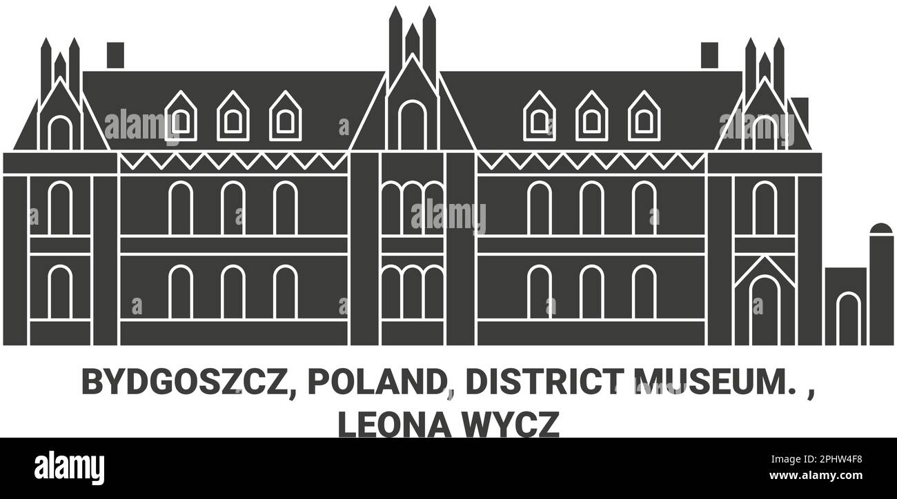 Polonia, Bydgoszcz, Museo del Distrito. , Leona Wyczkowskiego ilustración vectorial de hito de viaje Ilustración del Vector