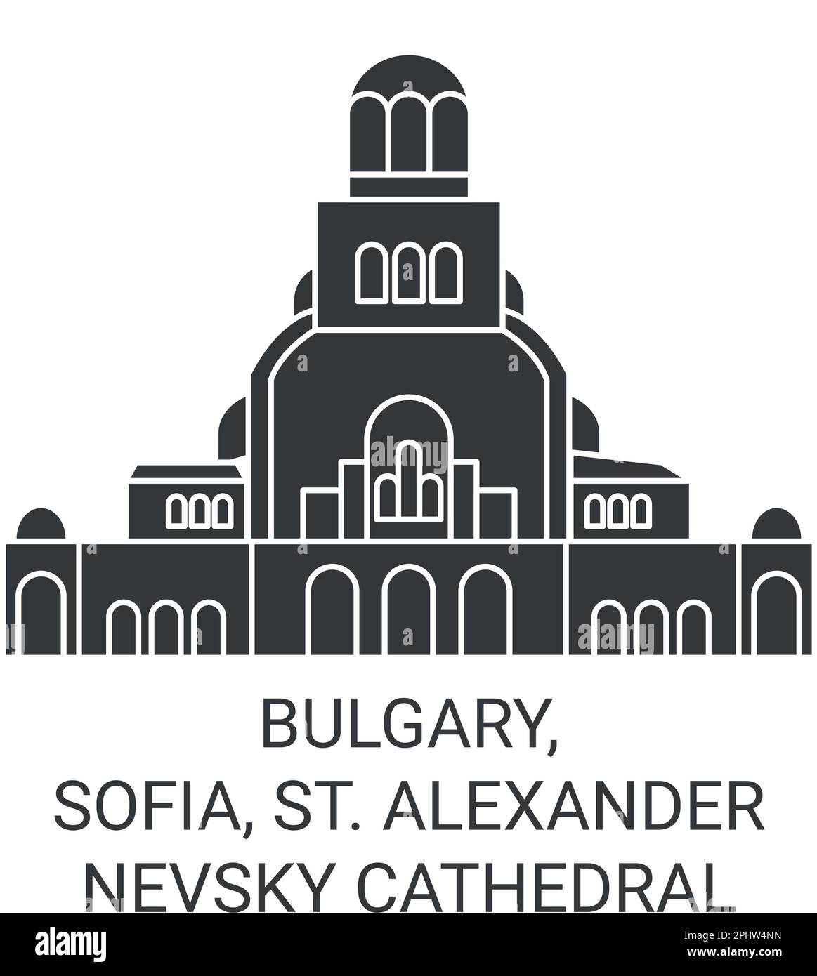Bulgary, Sofía, St Alexander Nevsky Catedral de viaje hito ilustración vectorial Ilustración del Vector