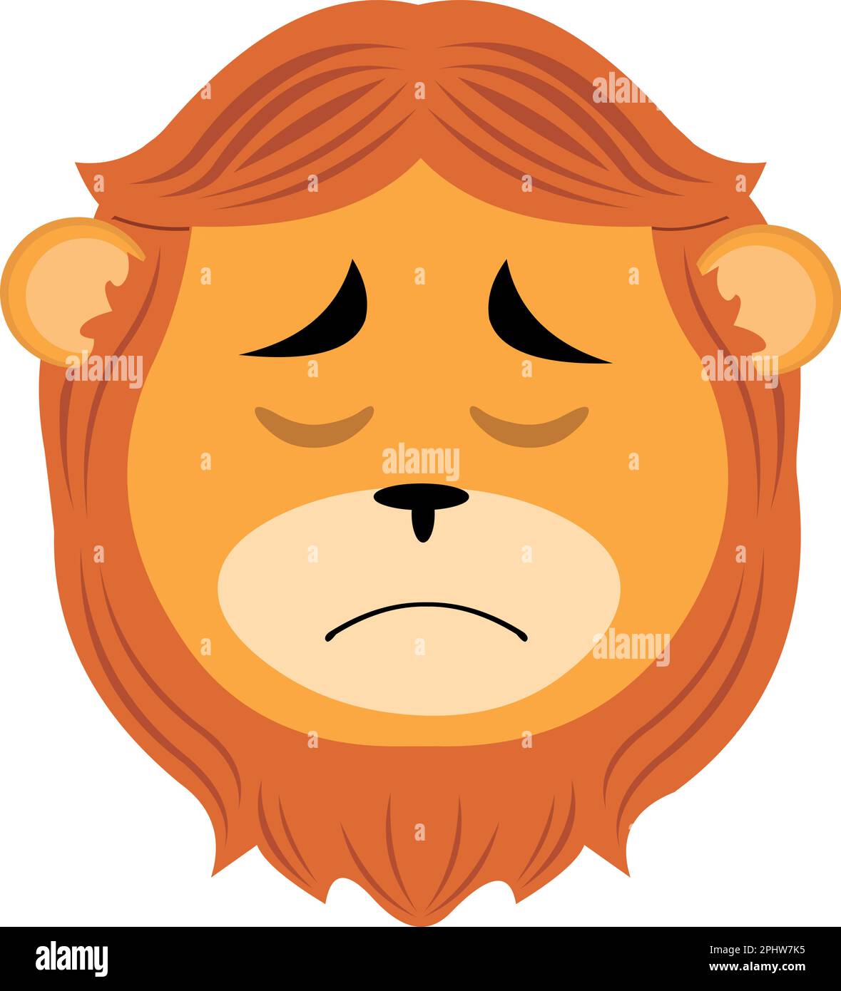 ilustración vectorial cara de un león de dibujos animados con una