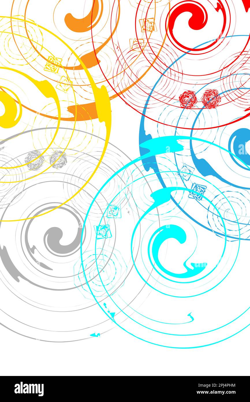 Fondo colorido abstracto del arte geométrico. Líneas de velocidad en forma de círculo. Ilustración vectorial Ilustración del Vector