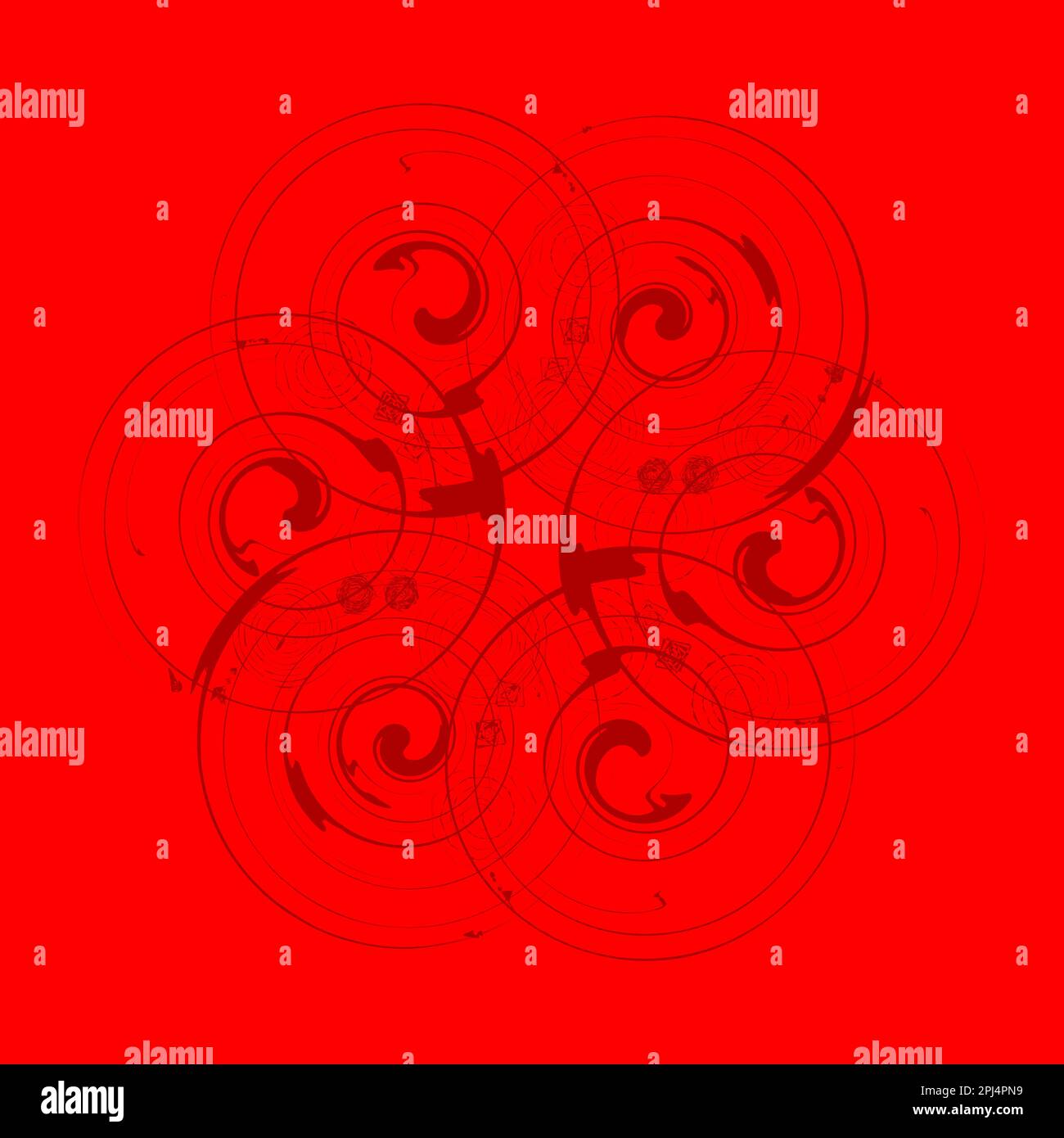 Fondo rojo abstracto del arte geométrico. Líneas de velocidad en forma de círculo. Ilustración vectorial Ilustración del Vector
