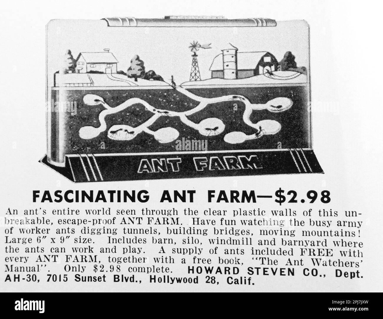 ANT Farm - Ant Watchers producto de Howard Steven anuncio en una revista NatGeo, enero de 1958 Foto de stock