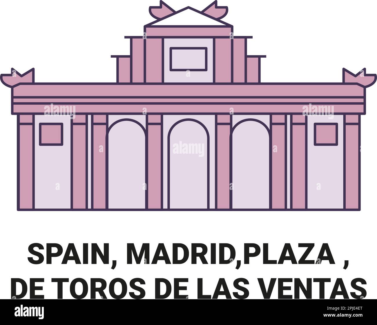España, Madrid, Plaza De Toros De Las Ventas ilustración vectorial de referencia de viaje Ilustración del Vector