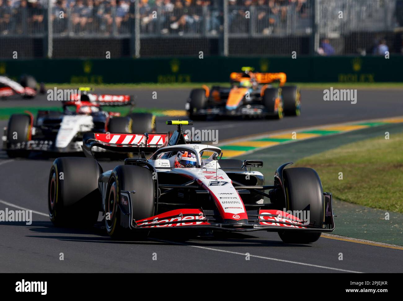 Melbourne, Australia. 02nd de abril de 2023. 27 HULKENBERG NICO (GER), Haas  F1 Team VF-23 Ferrari, acción durante el Gran Premio Rolex de Australia de  Fórmula 1 2023, 3rd ronda del Campeonato