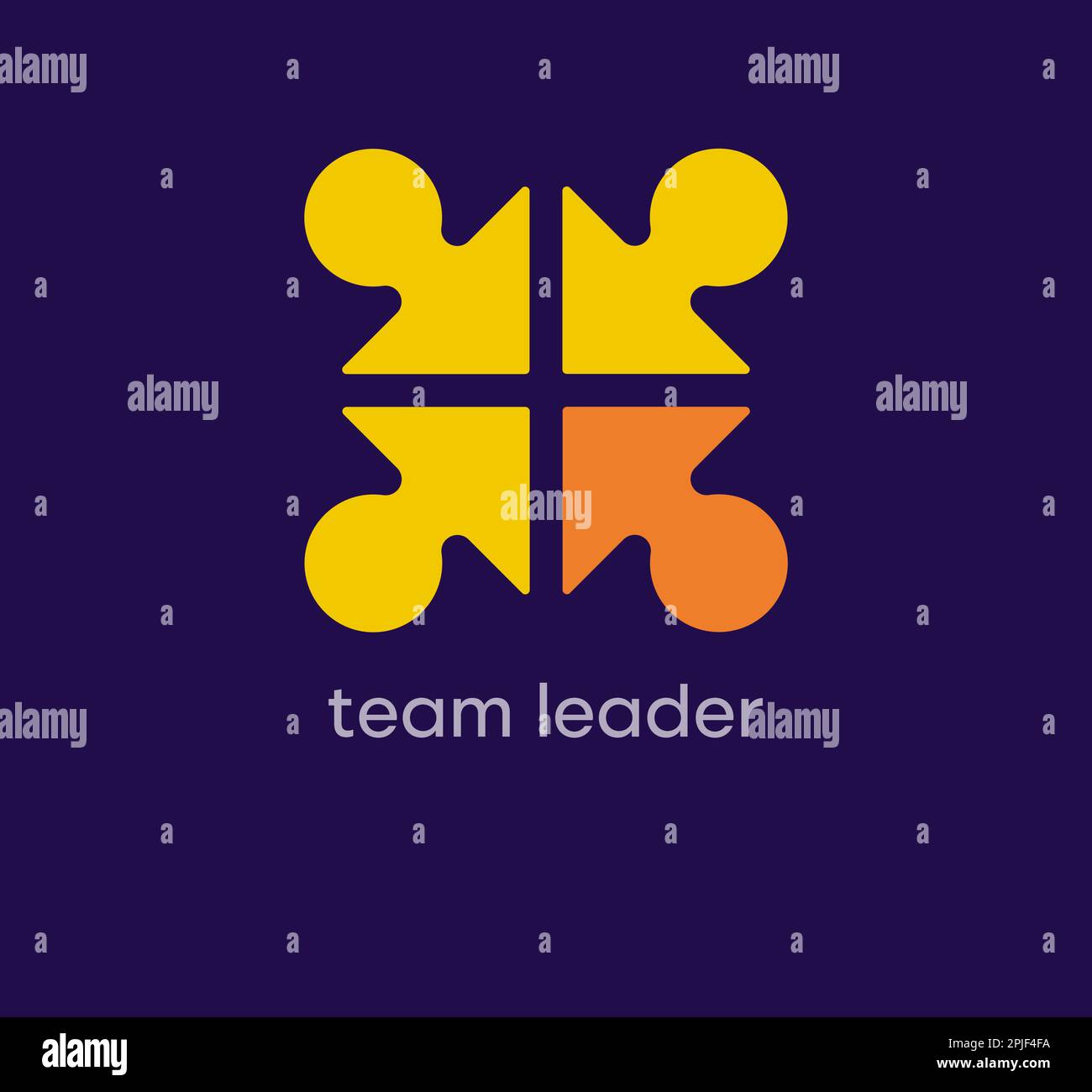 Logotipo humano de líder del equipo. Transiciones de color de diseño único. Plantilla de logotipo de líder y empresario. vector. Ilustración del Vector