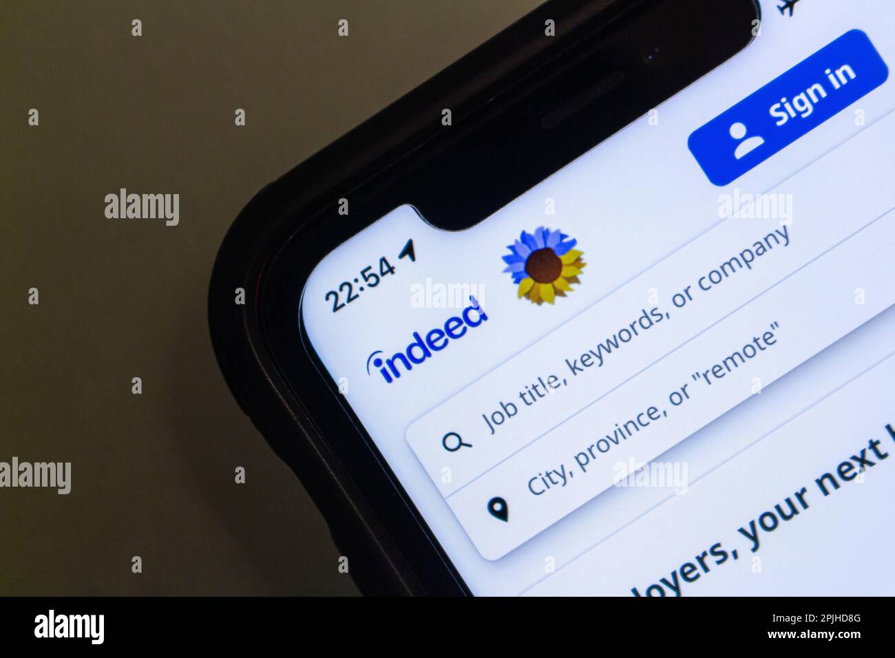 Vancouver, CANADÁ Mar 29 2023 logotipo de Indeed visto en su sitio