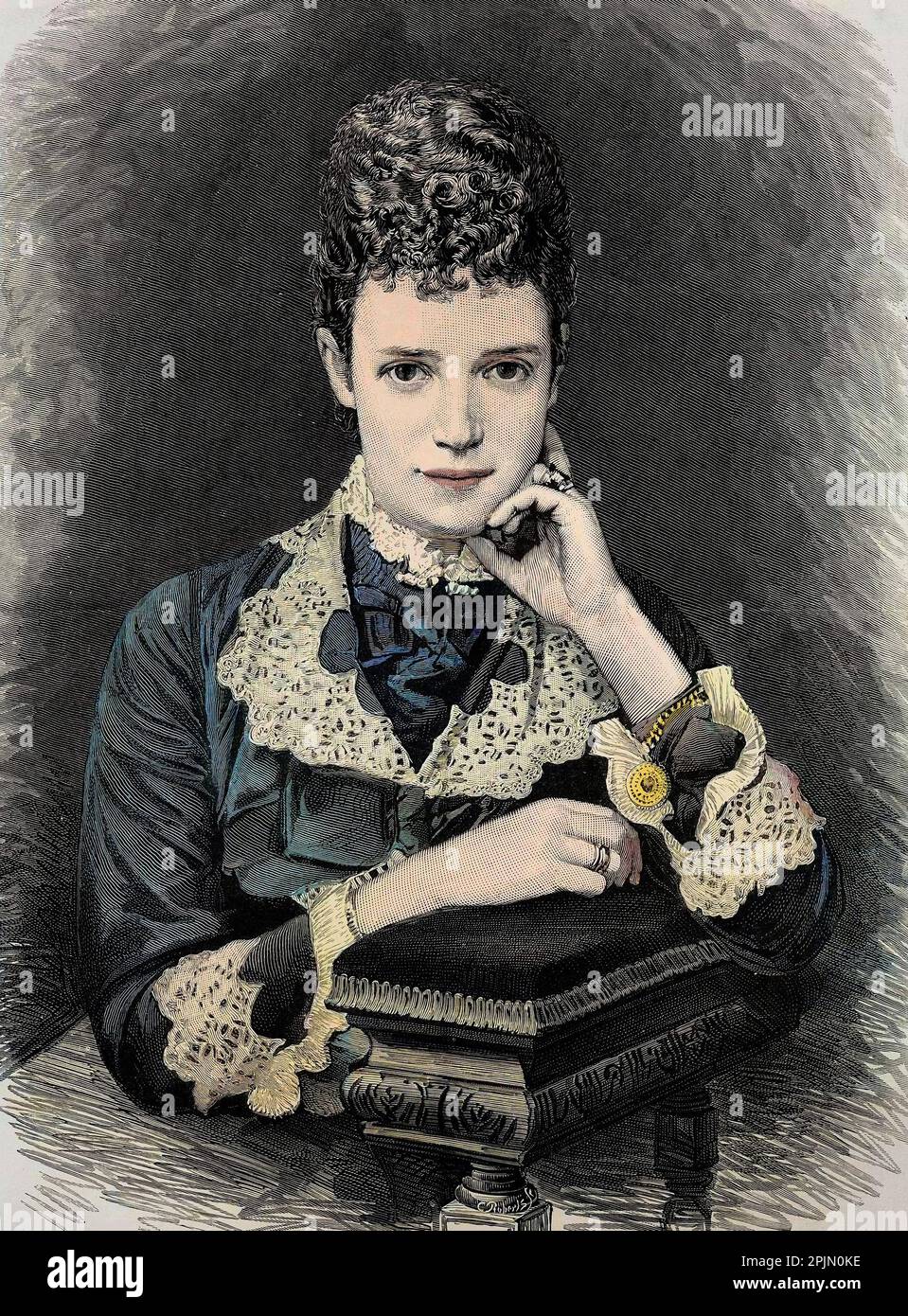 Retrato de Marija Fedorovna, emperatriz de Rusia (1847-1928) - Retrato de la princesa Marie Sophie Dagmar (1847-1928), Impératrice consort de Russie sous le nom de Marie Feodorovna (ou Fiodorovna, ou Fedorovna), Foto de stock