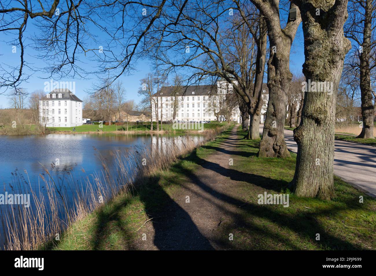 Castillo Gottorf, antigua sede del duque, hoy en día un museo, ciudad de Schleswig en el fiordo de Schlei, Schleswig-Holstein, norte de Alemania, Europa Central Foto de stock