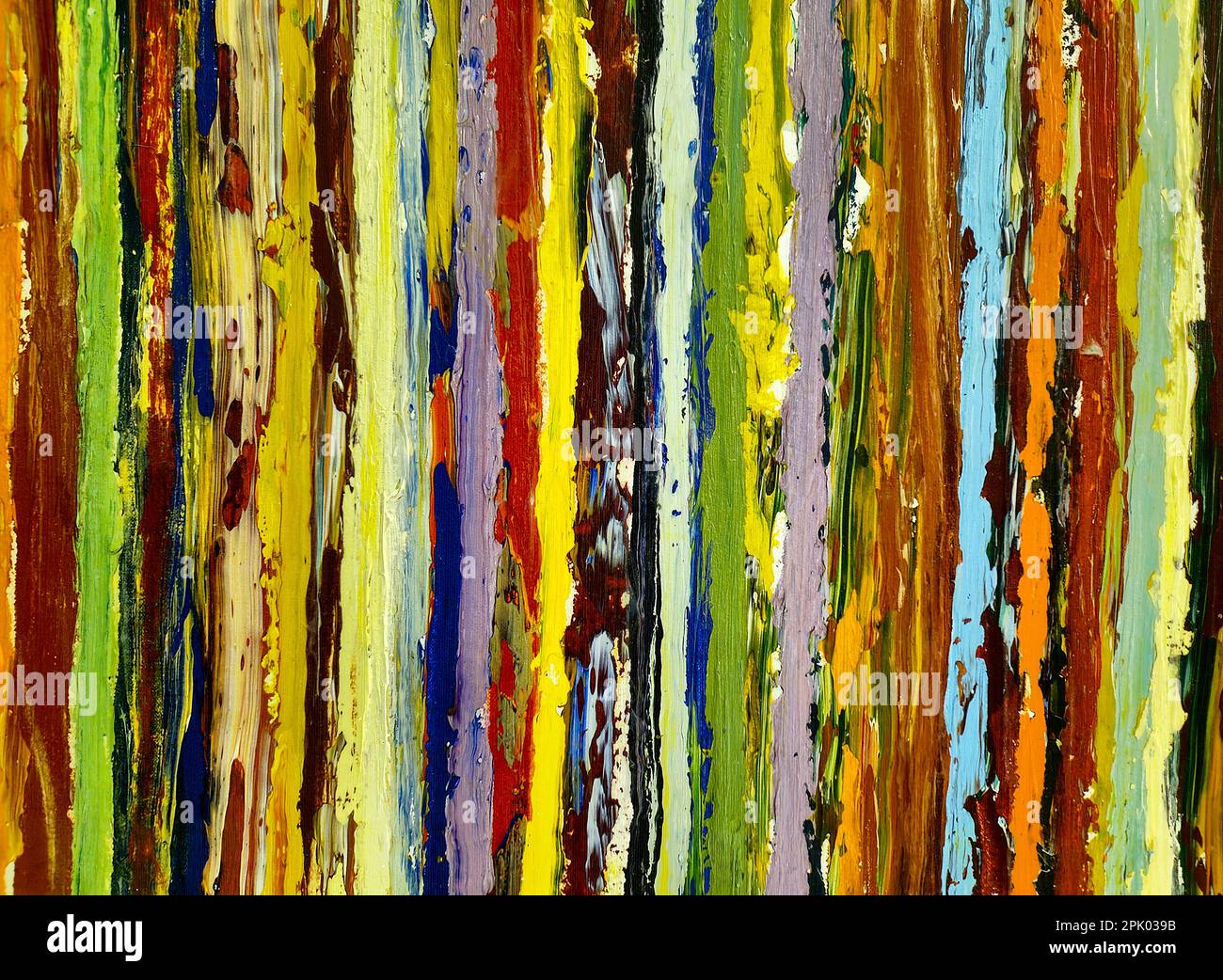 Cerca de la textura de pintura de rayas verticales coloridas Foto de stock