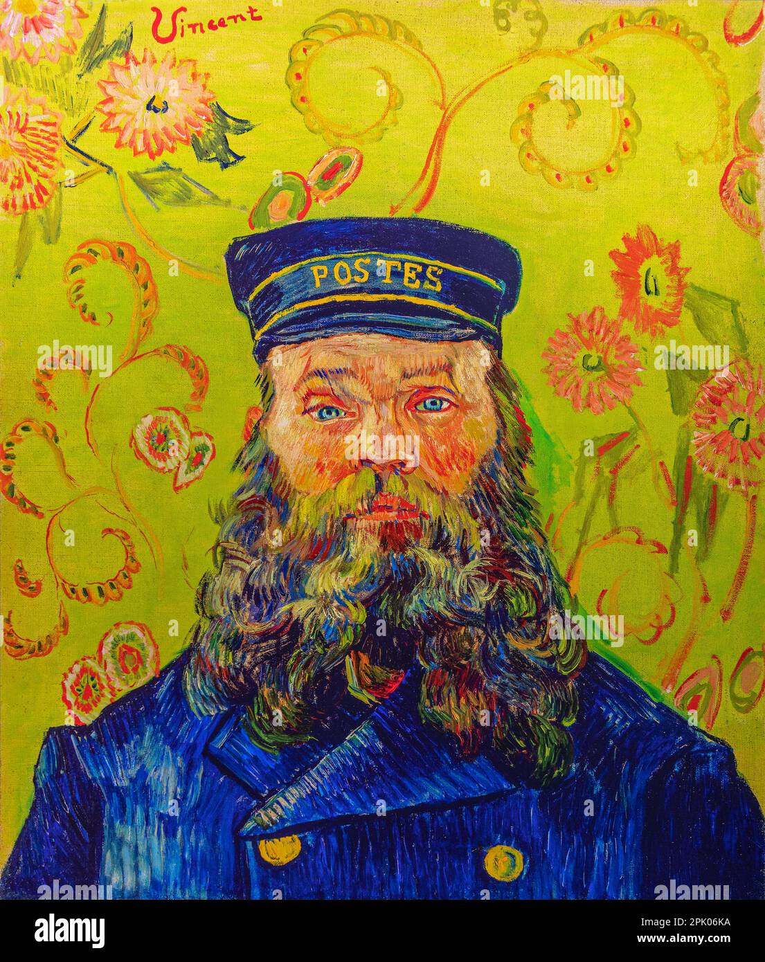 Retrato del cartero Joseph Roulin, Vincent Van Gogh. Foto de stock