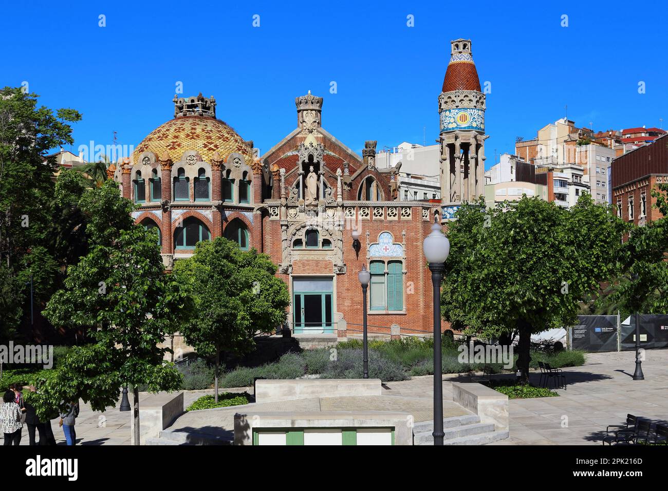 BARCELONA, ESPAÑA - 12 DE MAYO DE 2017: Este es el pabellón Nostra Senyora del Carme en el complejo del antiguo hospital de Sant Pau, que es uno de los Foto de stock