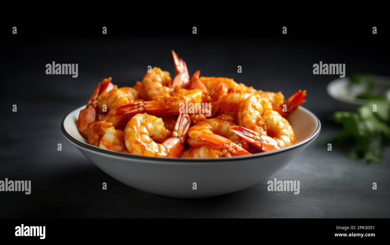 diferentes tipos de recetas de cocina saludables con camarones y gambas en  diferentes salsas Fotografía de stock - Alamy