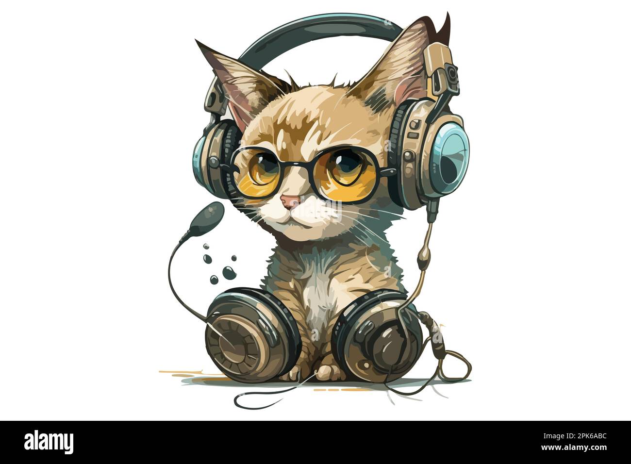 Gato genial con auriculares fotografías e imágenes de alta resolución -  Alamy