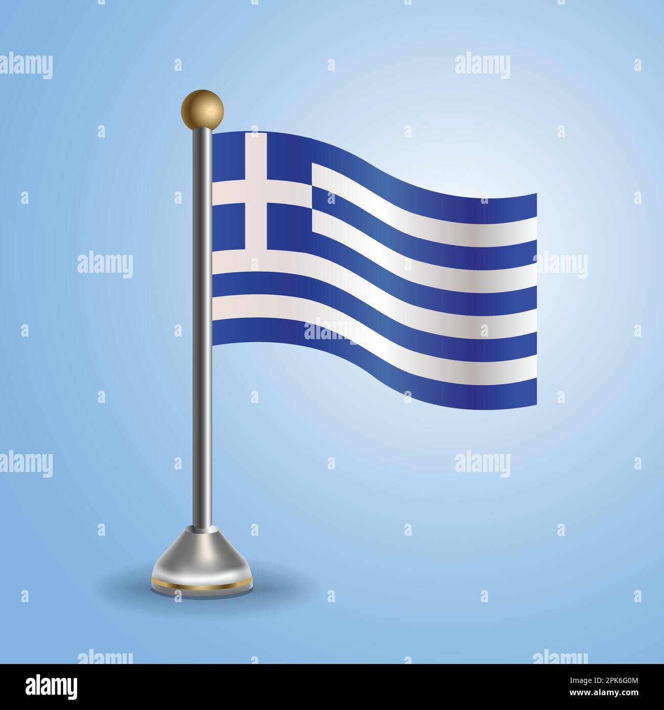 Bandera de la mesa del estado de Grecia. Símbolo nacional, ilustración vectorial Ilustración del Vector