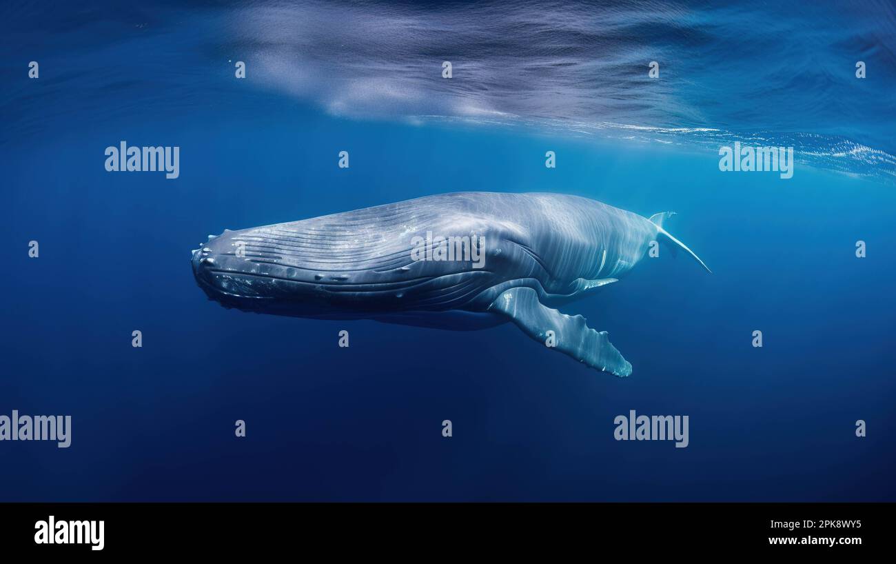 Ballena majestuosa en el océano