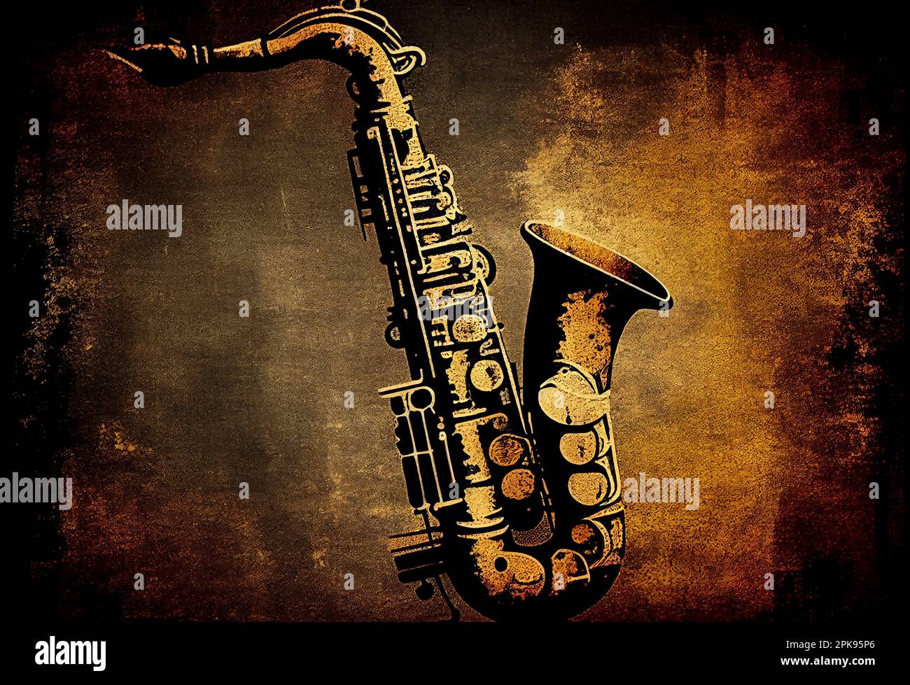 leninismo Yogur Síguenos Fondo de saxofón de latón con una textura apenada vintage abstracta que es  un instrumento de viento musical utilizado en blues, rock, jazz y musi  clásico Fotografía de stock - Alamy