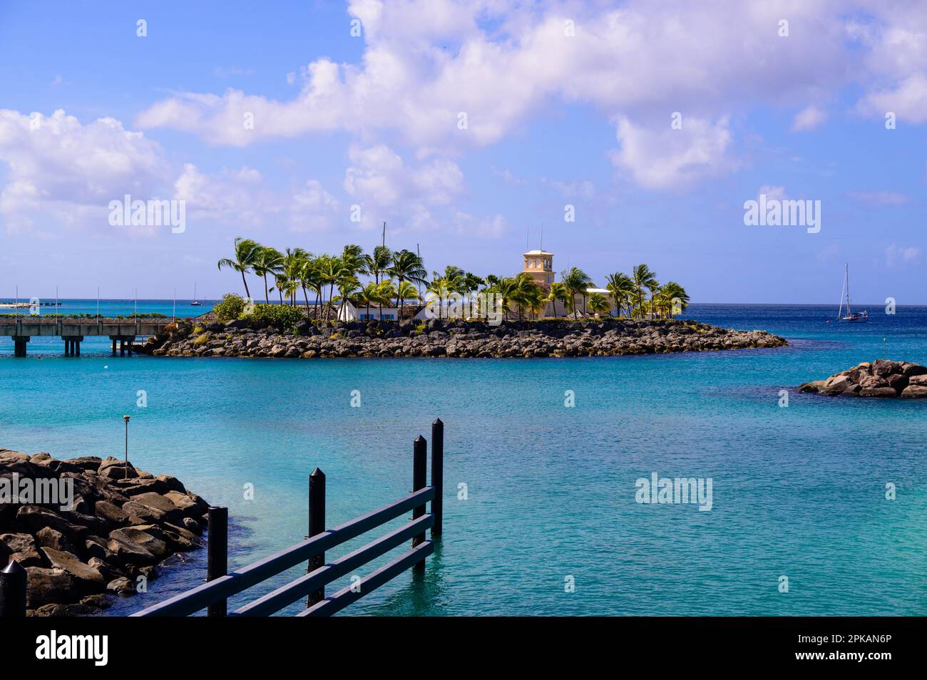 Lugares de lujo en la costa de la isla de Barbados, paraíso caribeño Foto de stock