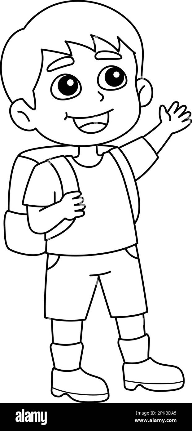 Dibujo para colorear de un niño contento