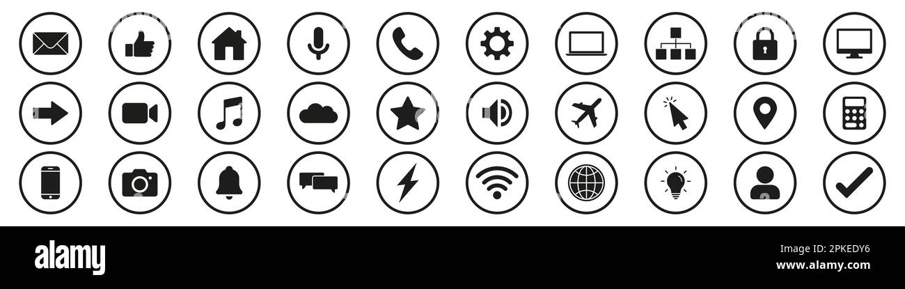 Conjunto de iconos de tecnología Simple Deign Ilustración del Vector