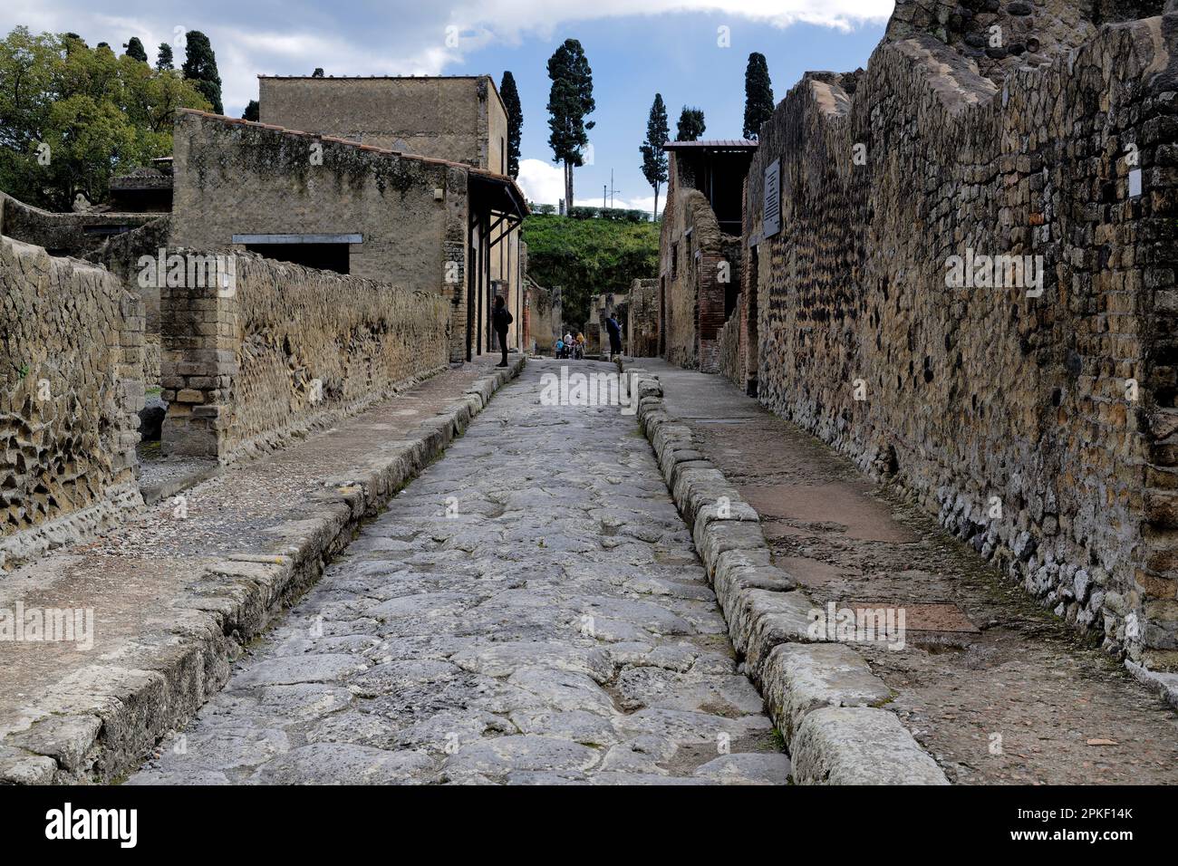 Una vía en Herculano, Italia Foto de stock