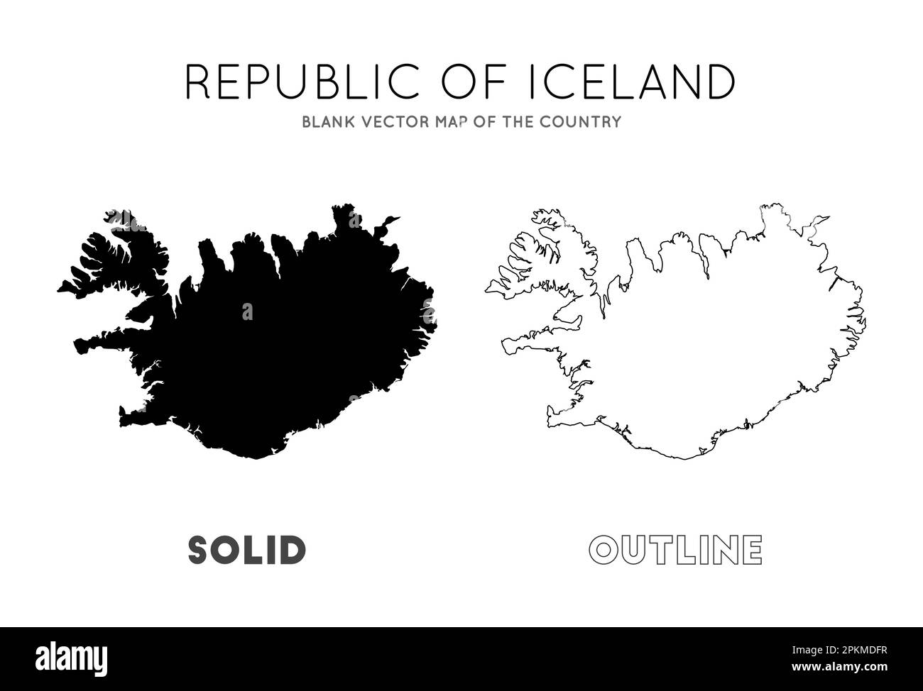 Islandia Mapa Mapa Vectorial En Blanco Del País Fronteras De Islandia Para Su Infografía 9416