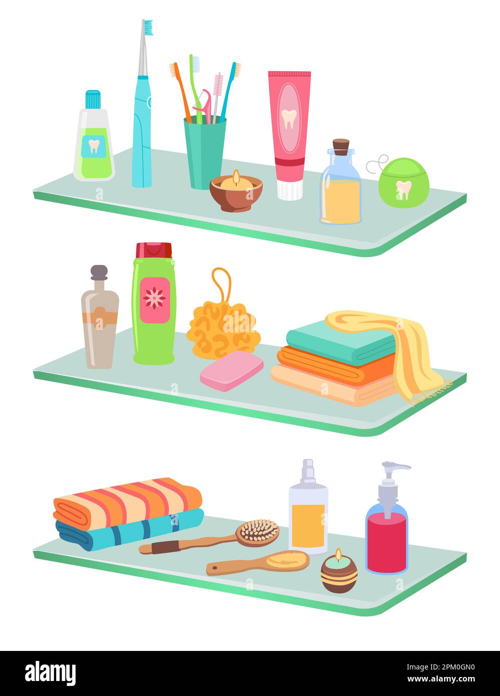 Diferentes productos para ilustraciones vectoriales de higiene personal Ilustración del Vector