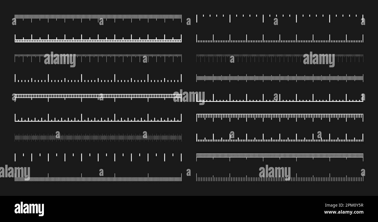 Varias Escalas De Medición Con Divisiones Escala Blanca Realista Para