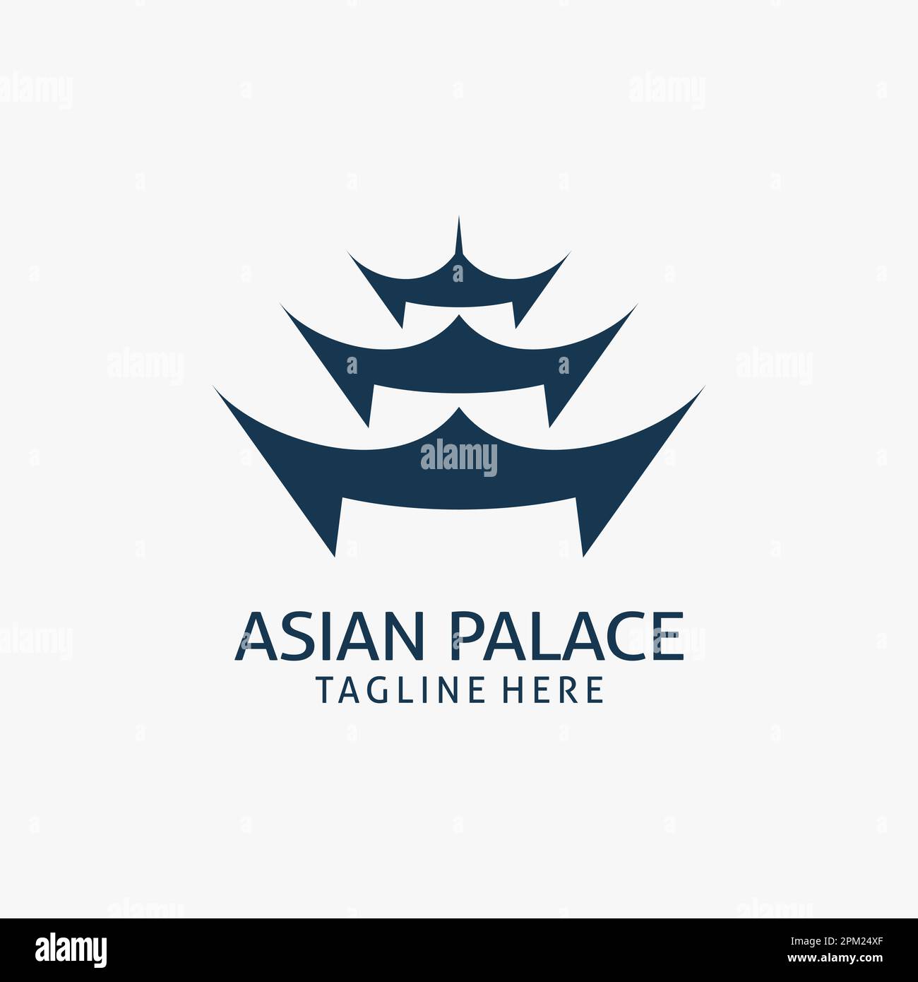 Diseño de logotipo de edificio de palacio asiático Ilustración del Vector