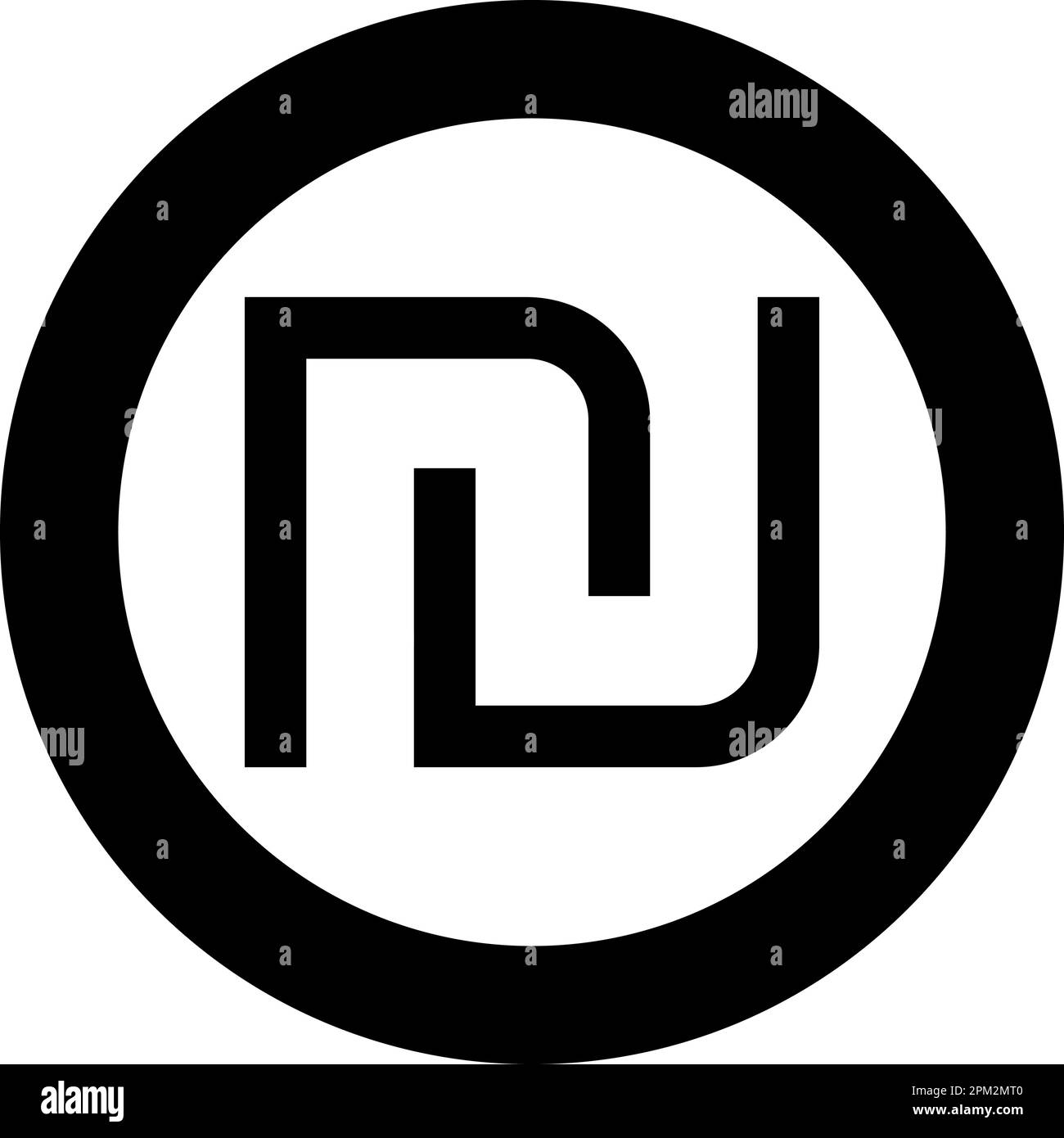 Símbolo de moneda de shekel israelí ILS dinero nis signo nuevo icono en